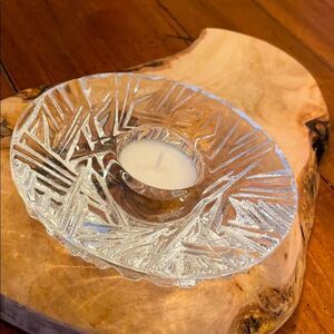 Orrefors Sweden Crystal Tea Light Candle Holder